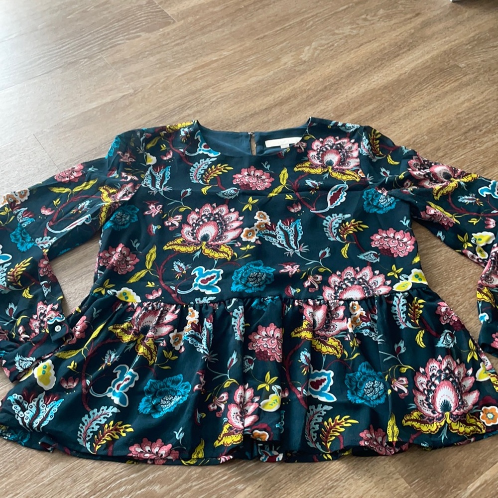 LOFT floral peplum blouse